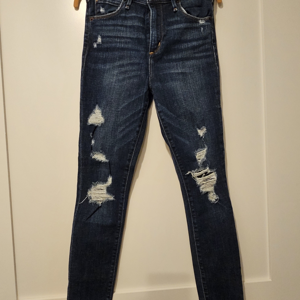 Abercrombie & Fitch Dark Blue Distressed Skinny Jeans